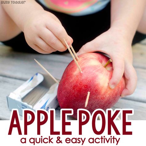 Mess Free Toddler Activities, Easy Indoor Activities, Nanny Ideas, Preschool Apple Theme, Fall Activities For Toddlers, Apple Preschool, Indoor Activities For Toddlers, Fine Motor Activity, Baby Recipes