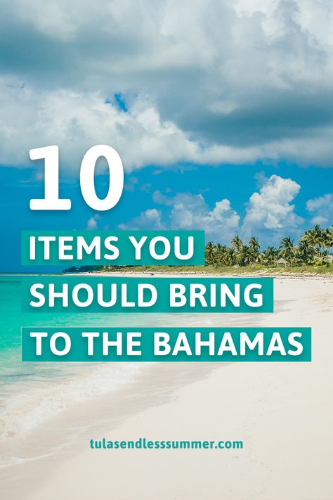 Each time we travel to the Bahamas there is always something we wish we would've brought. If you are heading over soon and wondering what to bring then check out our 10 must-have items!   #TulasEndlessSummer #BoatLife  #Bahamas Things To Bring To The Bahamas, Bahamas In December, Bahamas Must Do, What To Bring On A Cruise To The Bahamas, What To Take On A Cruise To The Bahamas, Outfits For The Bahamas For Women, Exuma Bahamas Things To Do, Bahamas In February Outfits, Winter Cruise Outfits Bahamas