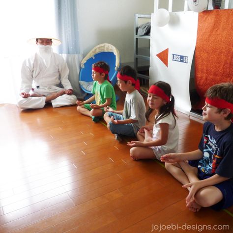 Ninjago Birthday Party - The games 5 min meditation - Sensei Wu style Ninja Themed Birthday Party, Boys Birthday Party Games, Ninja Theme Party, Sensei Wu, Lego Ninjago Party, Lego Ninjago Birthday, Birthday Games For Kids, Ninja Games, Chinese Birthday