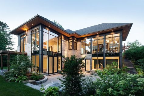 1: Cross hipped roof 60s Mansion Exterior, Kismet House, Modern Mansions, Contemporary Exterior, Roof Styles, Hip Roof, Architectural Lighting, Urban Oasis, Big Windows