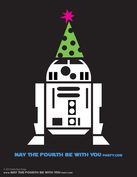 DIY R2-D2 May the Fourth be with You Party T-shirt/Stencil Pattern. This and… Star Wars Happy Birthday, Decoracion Star Wars, Shirt Stencil, Star Wars Classroom, Star Wars Food, May The Fourth Be With You, Star Wars Birthday Party, May The Fourth, Christmas Vector