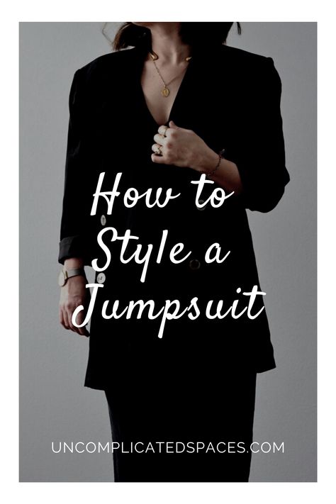 Own a jumpsuit but unsure hoe you can wear it differently. In this post, I style the same jumpsuit for 3 different scenarios.  #jumpsuit #jumpsuitoutfit #jumpsuitoutfitcasual #jumpsuitoutfitdressy #jumpsuitelegant Backless Jumpsuit Outfit, Styling A Jumpsuit For Work, Jacket Over Jumpsuit, Black Wide Leg Jumpsuit Outfit, Jumpsuit And Jacket Outfit, Dress Up Jumpsuit, Style A Jumpsuit For Winter, Jumpsuit With Jacket Outfit, Black Jumpsuit And Blazer Outfit