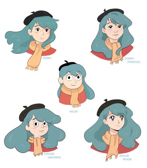 ♥ Franpooch♥ @ Canzine TO on Twitter: "Did a little @hildatheseries fan art and decided to draw her in a few different styles for fun! (did my best ohoh) #hildatheseries #ghibli #StudioGhibli #Disney #disneyprincess #sailormoon #anime #stevenuniverse #cartoonnetwork… https://t.co/v3HCF7jbfF" Hilda Fanart, Hilda Netflix, Different Drawing Styles, Art Style Challenge, Drawing Styles, Animated Shows, Different Art Styles, Ghibli Art, Fan Art Drawing