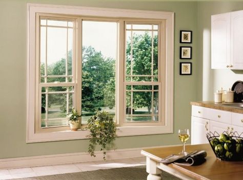 Green with beige window and white trim