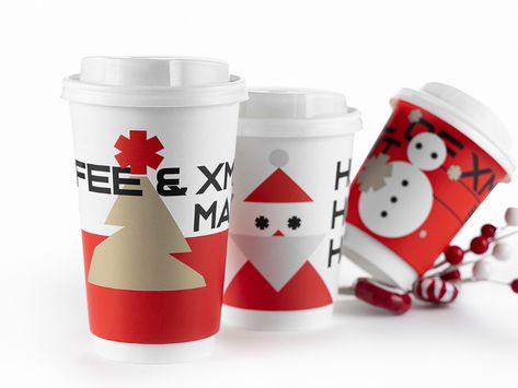 Christmas Spirit Cups on Packaging of the World - Creative Package Design Gallery Christmas Coffee Cups Design, Christmas Coffee Cups, Christmas Cup Designs, Christmas Packaging Design, Baby Products Packaging, Christmas Cups, Drinks Packaging Design, Christmas Cup, Printed Cups