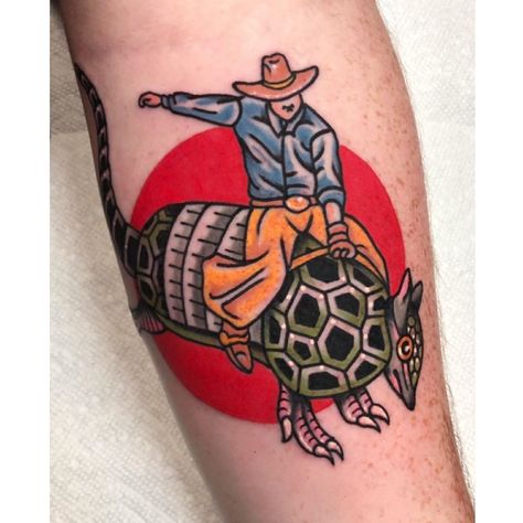 Armadillo Cowboy Hat Tattoo, Traditional Armadillo Tattoo, Armadillo Tattoo, Cowboy Hat Tattoo, Japanese Tattoo Artist, Cowboy Tattoos, Western Tattoos, Sick Tattoo, Japanese Tattoos