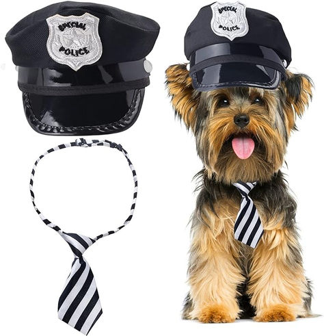 Yewong 2 Pieces Pet Police Costume Accessory Set Pet Dog Cat Police Hat with Pet Necktie Pet Police Dress Up Kit for Halloween Christmas Cosplay Role Play Party (Set-D) Cat Police, Police Dress, Police Hat, Police Costume, Special Police, Christmas Cosplay, Role Play, Amazon Finds, Pet Dog