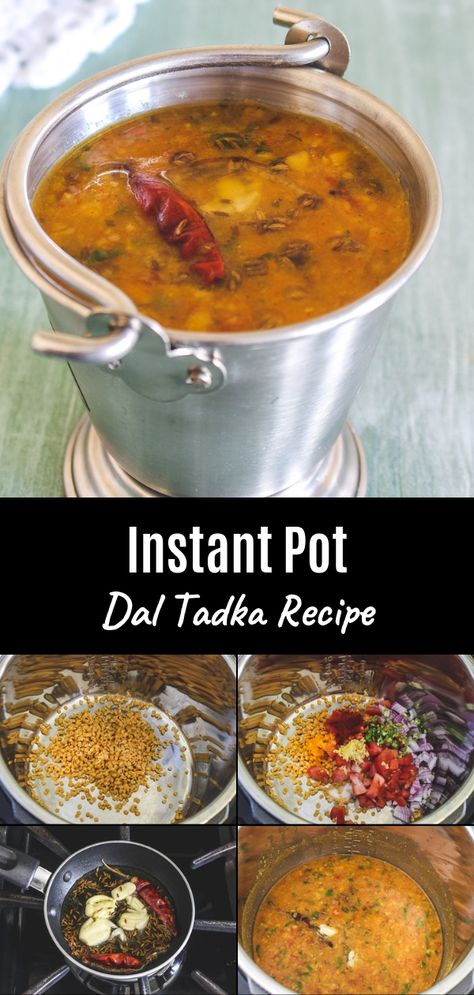 This instant pot dal tadka recipe is made just like the restaurant style. It is delicious, flavorful with smokey flavor (which comes from the dhungar method). Best served with rice or jeera rice. Learn how to make dal tadka with this step by step photos. #instantpot #instantpotdal #instantpotlentils #Indiancuisine Daal Tadka Recipe, Instant Pot Daal Recipe, Instant Pot Daal, Easy Dal Tadka Recipe, Daal Recipe Indian Instant Pot, Dal Makhani Recipe Instant Pot, Tarka Dal Recipes, Dal Instant Pot, Instant Pot Dal Tadka