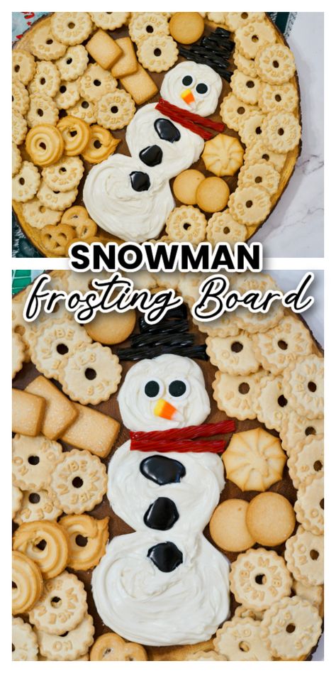 Snowman Frosting Board Frosting Boards, Frosting Board, Butter Board, Candy Corn Cookies, Dip Recipes Appetizers, Frosty Snowman, Ice Cream Drinks, Best Christmas Recipes, Make A Snowman