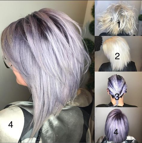 Metallic Lavender Hair, Silver And Lilac Hair, Silver Violet Hair, Blonde Hair Purple Roots, Silver And Purple Hair, Purple Silver Hair, Lilac Silver Hair, Lilac Grey Hair, Silver Lavender Hair