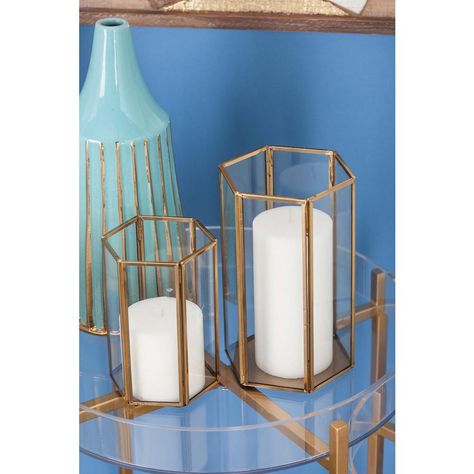 Glass Candle Lantern, Modern Lanterns, Gold Candle Holders, Fantasy Land, Cosmoliving By Cosmopolitan, Centerpiece Table, Lantern Set, Candle Lantern, Frame Wedding