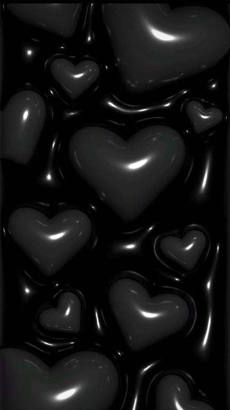 Black Wallpaper 3d Iphone, Jelly Wallpaper Iphone Black, Black Heart Wallpaper Iphone, Dark 3d Wallpaper, Lara Core, N Wallpaper Letter Aesthetic, 3d Hearts, Dope Wallpaper Iphone, 3d Wallpaper Iphone