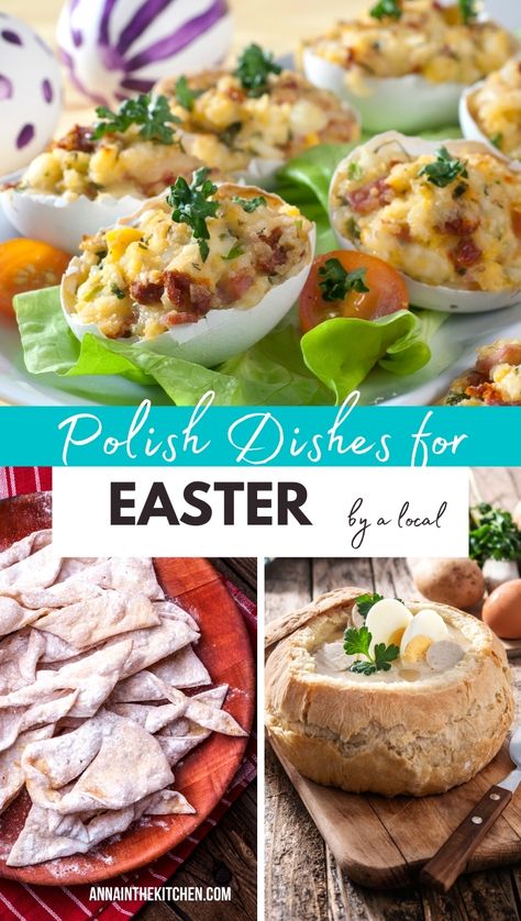 Polish Easter Ukrainian Easter Recipes, Easter Polish Food, Polish Easter Desserts, Traditional Easter Dinner Menu Ideas, Polish Easter Recipes, Polish Easter Bread, Traditional Easter Food, Polish Meals, Polish Easter Eggs