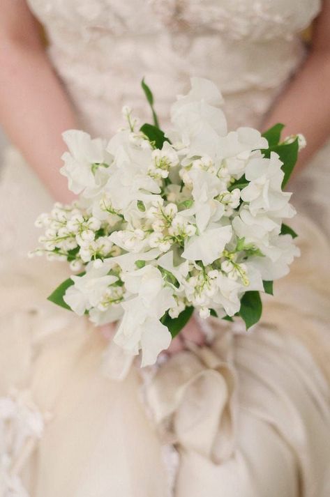 Evelyn Alas Photography Peter Pan Wedding, Sweet Pea Bouquet, Lily Of The Valley Bouquet, Charm City Cakes, Spring Wedding Bouquets, Charm City, Romantic Bouquet, White Bridal Bouquet, White Bouquet