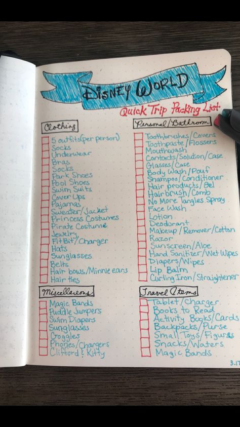 Disney World quick trip packing list ~ basic list of clothing, personal, travel, and miscellaneous items to pack #bulletjournal #disneyplanning #waltdisneyworld Disney World Packing List Fall, Packing List Disney World, Disney College Program Packing List, Pack With Me For Disney, Disney Packing List For Women, What To Pack For Disney World, Disney Shopping List, Disney Internship, Disney Packing List