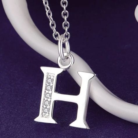 H Name, H Letter Images, H Alphabet, Letter Necklace Initials, Alphabet Letters Design, Alphabet Style, Stylish Alphabets, Alphabet Images, Floral Wallpaper Phone