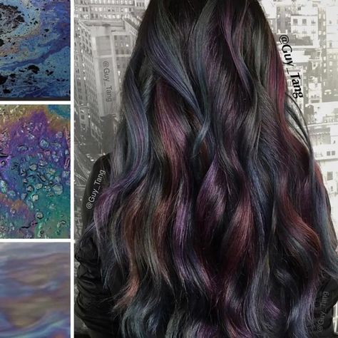 How to Create Oil Slick Hair - Oil Slick Hair Color DIY Oil Slick Hair Color, Oil Slick Hair, Slick Hair, Michelle Phan, Guy Tang, Different Hair Colors, Hair Techniques, Oil Slick, Different Hair