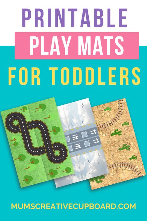 printable play mat for toddlers Toy Car Play Ideas, Printable Train Tracks, Printable Play Mats Free, Printable Roads For Toy Cars, Imaginative Play Ideas, Printable Play Mat, Play Mats For Kids, Activity Ideas For Toddlers, Travel Play Mat