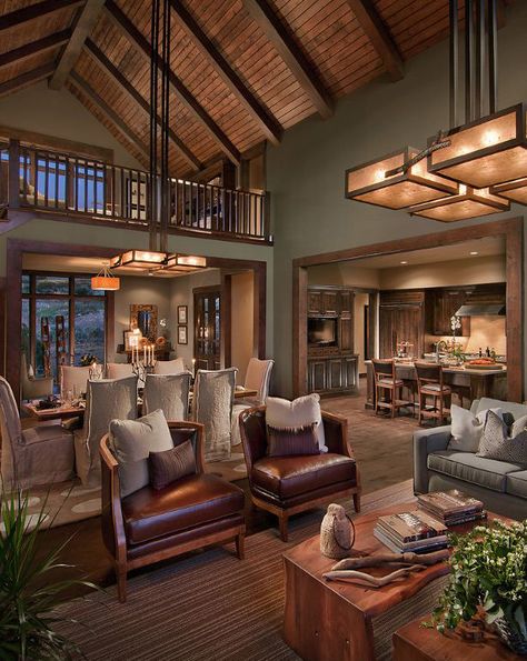 Perfect #Rustic Living Room Design #rusticfurniture http://www.santaferanch.com/ Almirah Designs, Log Cabin Interior, Farmhouse Living Room Decor Ideas, Real Estat, Log Cabin Homes, Farmhouse Decor Living Room, Paint Colors For Living Room, Rustic Living, Family Room Design