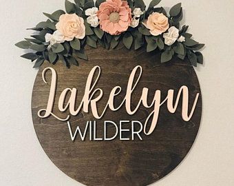 Custom Nursery Sign, Name Sign For Nursery, Unisex Baby Names, Sweet Baby Names, Personalized Wooden Signs, Custom Name Sign, Nursery Girl, Girl Nursery Room