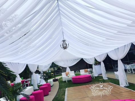 Deluxe Event Decor on Instagram: “When beautiful it’s not enough, it must be Perfect and Amazing! Let us decorate your next event! #birthdaypartyideas #draping #nakedtent…” Tent With Draping, Outdoor Tent Party, Backyard Tent Wedding, Backyard Tent, Lounge Party, Wedding Tent, Outdoor Tent, Tent Wedding, Party Tent