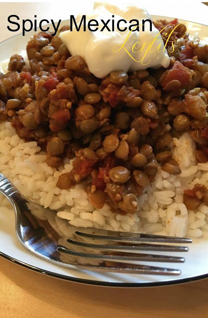 Harris Sisters GirlTalk: Spicy Mexican Lentils Mexican Lentils, Lentil Recipes Healthy, Beans Beans, Lentil Dishes, Rice Side, Cheap Recipes, Competition Prep, Yum Recipes, Homemade Condiments