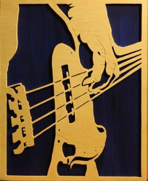 Bass Guitar Art Painting, Bass Guitar Illustration, Guitar Art Painting, Bass Guitar Art, Arte Jazz, Guitar Artwork, Konosuba Wallpaper, Guitar Illustration, Art Guitar