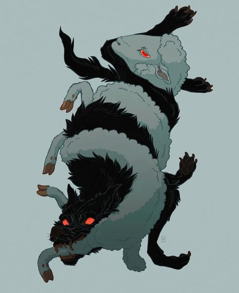 Horror Animal Art, Demon Dog, Canine Art, Swag Art, Wolf Art, Cool Art Drawings, An Animal, Horror Art, Creature Art