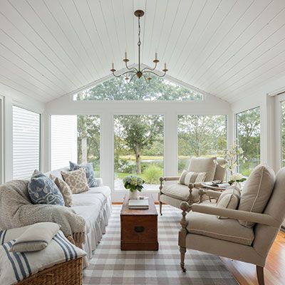 Cape Cod Life - Sharing the best of the Cape & the Island... Cape Cod Home Addition Ideas, Sunroom Addition On Cape Cod, Addition To Cape Cod Style House, Inside Cape Cod Homes, Cape Cod Rear Addition, Painted Brick Backsplash, Cape Cod Interior Design, Cape Cod Style House, Sunroom Designs