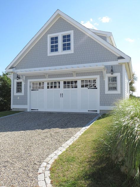 Brick Edging, Stone Driveway, Wood Garage Doors, Gravel Driveway, Driveway Design, Driveway Landscaping, Garage Door Design, Garage Ideas, Garage Plans