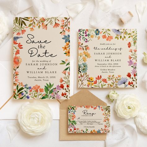 Boho Garden of Wildflower Engagement Party Invitation Zazzle Wedding Invites Wildflower, Zazzle Invitations Wedding, Garden Wedding Invitation Ideas, Garden Party Wedding Stationary, Cottagecore Engagement Party, Engagement Garden Party Ideas, Garden Party Wedding Invite, Wildflower Engagement Party, Wedding Invitations Wildflowers