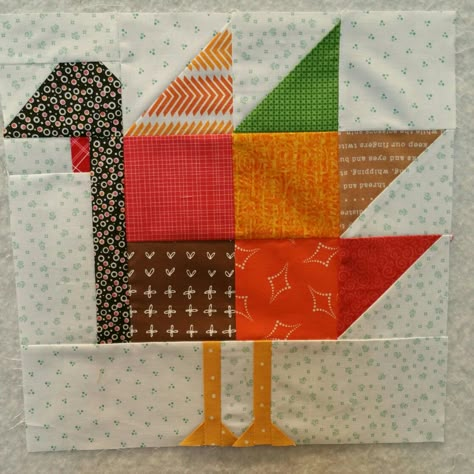 Turkey quilt block, pattern Bee in my Bonnet Wheat Quilt Block, Fall Quilt Blocks Free Pattern, Turkey Quilt Block Free Pattern, Turkey Quilt Block, Turkey Quilt, Thanksgiving Sewing, Quilt Block Free Pattern, Farm Quilt Patterns, Autumn Quilts