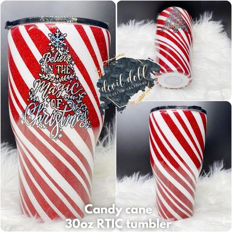 Candy Cane Tumbler, Christmas Cups, Glitter Tumblers, Cup Ideas, Candy Cane Stripes, Cup Tumbler, Tumbler Ideas, Christmas Tumblers, Crafty Projects