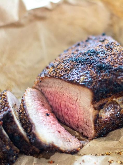 Air Fryer Tri Tip Roast - Savor + Savvy Steak Temperature, Medium Well, Roast Me, Olive Oil Spray, Tri Tip, Bbq Rub, Roast Beef, Recipe Steps, Garlic Powder