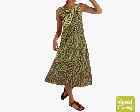 Hawaiian dress women ulu - Polynesian dress - Shades of green floral hawaiian muumuu dress XS-5XL by AyeletFleming  100.31 NZD  This stunning Hawaiian Polynesian floral a-line maxi dress is featuring shades of green tropical design on dark brown background.  If you would rather this dress was in another color or combination of colors please get in touch and let me know and I will do my best to accommodate you.  This loose a-line maxi dress is the perfect dress for daytime or evening wear loose s Polynesian Clothing, Hawaiian Muumuu, Polynesian Dress, Dark Brown Background, Summer Maxi Dress Floral, Tiki Dress, Muumuu Dress, A Line Maxi Dress, Flirty Dresses