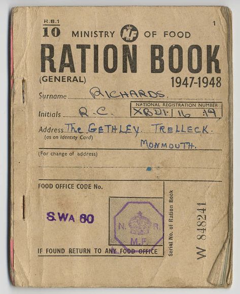 Jews were given one ration book per family. They could only purchase a limited amount of food, which was barely enough to survive. Food Stamp Card, Ration Book, Ww2 Propaganda Posters, Food Rations, Food City, 90's Birthday Party, Food Stamps, Make Do, Rosie The Riveter