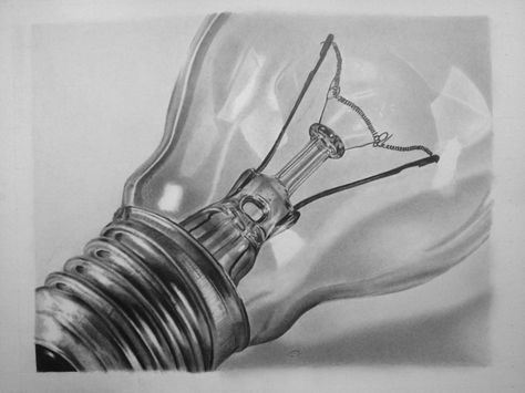 Light Bulb by e11even-design on deviantART - Pencil Drawing #Art Lightbulb Drawings Realistic, A Level Art Themes, Light Bulb Drawing, Light Bulb Art, Shading Drawing, Realistic Sketch, Realistic Pencil Drawings, Jr Art, Technology Art