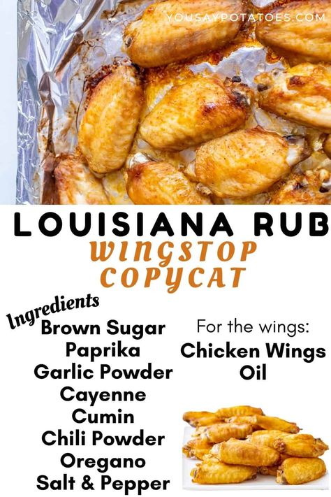 Louisiana Rub, Chicken Wing Sauce Recipes, Easy Chicken Wing Recipes, Easy Chicken Wings, Wing Sauce Recipes, Frozen Chicken Wings, Chicken Wing Sauces, Dry Rub Recipes, Spice Mix Recipes