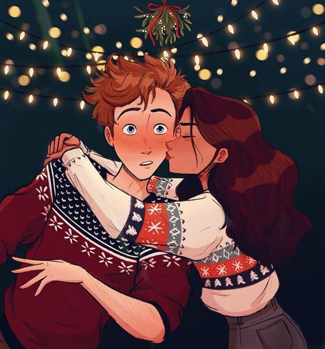 ✌︎('ω')✌︎ on Instagram: “Surprise smooch! 🎄 . I asked for some Christmasy drawing ideas the other day and a few of you guys suggested a couple under the mistletoe,…” Mistletoe Drawing, Christmas Poses, Couple Poses Reference, Body Pose Drawing, Cute Couple Drawings, Under The Mistletoe, Cute Couple Poses, Christmas Drawing, Couple Drawings