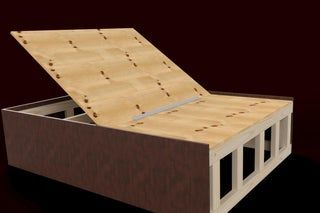 Elevated Platform Bed : 7 Steps - Instructables Elevated Platform Bed, Platform Bed Ideas, Elevated Bed Frame, Diy Platform Bed Plans, Platform Bed Plans, Under The Bed Storage, Lift Storage Bed, Timber Beds, New Mattress