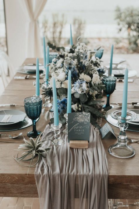 Teal Blue Weddings, Indoor Outdoor Wedding, Gauze Table Runner, Baby Blue Weddings, Cheesecloth Table Runner, Wedding Arch Rustic, Elegant Modern Wedding, Dusty Blue Wedding, Blue Bridal Shower