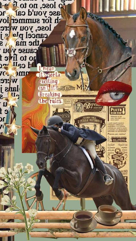 hunter mindset #myfirstshuffle #aesthetic #vintage #collage #moodboard #hunterjumper #horsegirl #equestrian Equestrian Mood Board, Equestrian Aesthetic Wallpaper, Horse Moodboard, Equestrian Wallpaper, Horse Collage, Aesthetic Equestrian, College Core, Collage Moodboard, Romantic Life