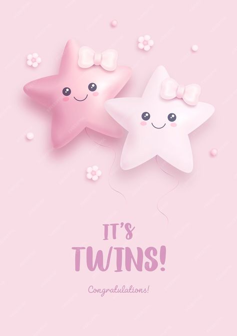 Premium Vector | Twins baby shower invitation Twin Girl Baby Shower Ideas, Twins Baby Shower Ideas, Baby Shower Twins, Newborn Baby Quotes, Twin Baby Announcements, Baby Birth Announcement Cards, Twins Announcement, Aquarium Architecture, Free Printable Baby Shower Invitations