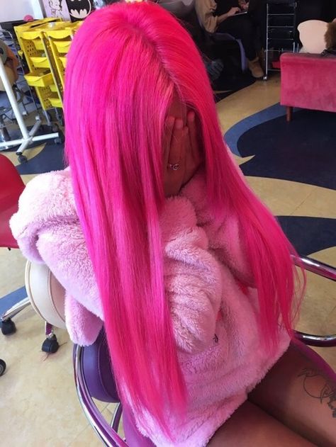 For more pins follow ya girl @hoodsfinest Pink Dye Hair, Pink Hair Black Women, Hair Ext, Unicorn Hair Color, Hot Pink Hair, Short Box Braids Hairstyles, Pink Dye, Hair Color Unique, Pretty Hair Color