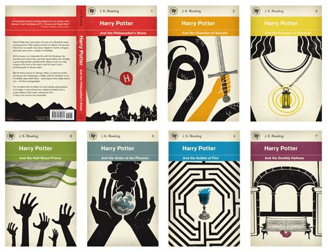 Harry potter penguin book cover project Harry Potter Book Covers, Cover Harry Potter, Penguin Books Covers, Hp Book, Rowling Harry Potter, Vintage Book Cover, Penguin Book, 10 Points, Penguin Classics