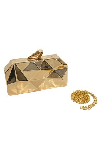 Clutches, Bags, FancyPants, Metallic Edge Clutch , Velvet , 100% Metal Alloy , 3D Edge , Formal Golden Bag, Geometric Purse, Diamond Bag, Gold Clutch Purse, Geometric Diamond Design, Metallic Clutch, Silver Bags, Gold Clutch, Mini Party