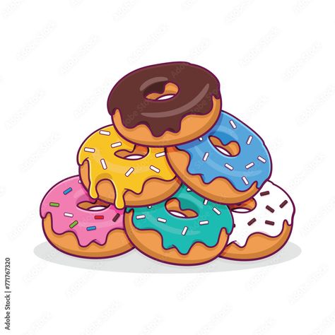 Donuts Drawing, Donut Images, Donut Drawing, Donut Cartoon, Donut Vector, Free Kids Coloring Pages, Veggie Tales, Food Cartoon, Blind Bag