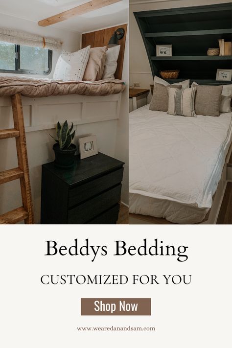 Sharing our FAVORITE BEDDING styles with you! Have you heard of Beddy's It’s a fitted sheet, flat sheet, comforter, blanket, all in one and the best part is, it ZIPS!!! Making your bed is so easy in the morning! 🤩🙌🏼 Beddy’s is perfect for RVs, kids bunks, or even your master bed! We will never go back! 😍 Use code: DANANDSAM for 20% off link attached! follow for more home decor ideas, and inspiration for your DIY bedroom and small living space! Beddys Bedding, Making Your Bed, Small Living Space, Zipper Bedding, Comforter Blanket, Home Decor Style, Diy Bedroom, Never Go Back, Master Bed