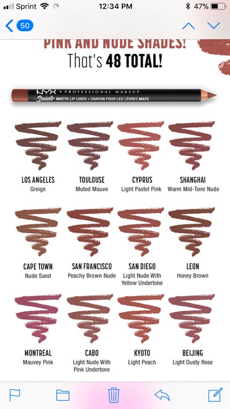 Nyx Lip pencils Nudes Nyx Slim Lip Pencil Swatches, Nyx Nude Truffle Lip Liner Combo Color, Nyx Suede Lip Liner, Nyx Lip Liner Nude Truffle, Nyx Lip Pencil, Nyx Lip Lingerie, Nyx Lip, Pink Cape, Lip Pencil