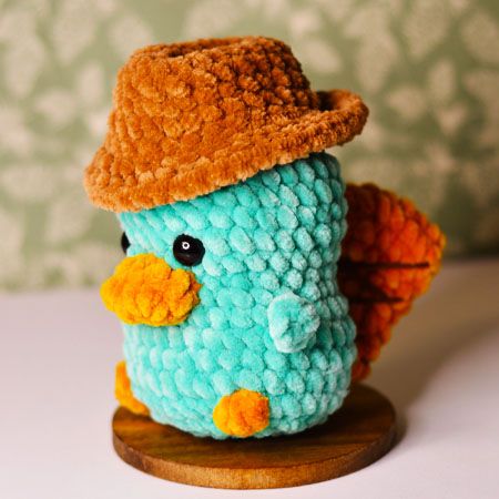 Platypus with Hat Free Amigurumi Crochet Pattern Crochet Platypus Pattern, Perry The Platypus Amigurumi, Pingu Crochet Pattern Free, Crochet Ostrich Free Pattern, Crochet Perry The Platypus Pattern, Pikmin Crochet Pattern Free, Platypus Crochet Pattern Free, Perry The Platypus Crochet Pattern, Quick Amigurumi Pattern Free